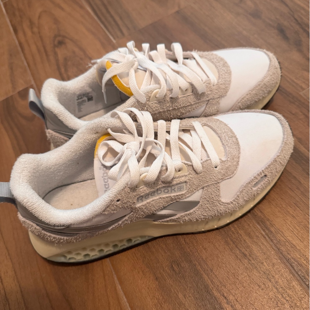 Reebok White and Tan Athletic Shoes